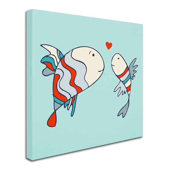 Carla Martell 'Two Little Love Fish' Canvas Art,24x24